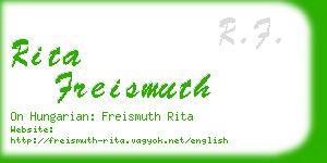 rita freismuth business card